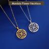 Cazador Stainless Steel Mandala Flower of Life Pendant Necklace for Women Gift  Lotus Neck Chain Amulet Jewelry Wholesale