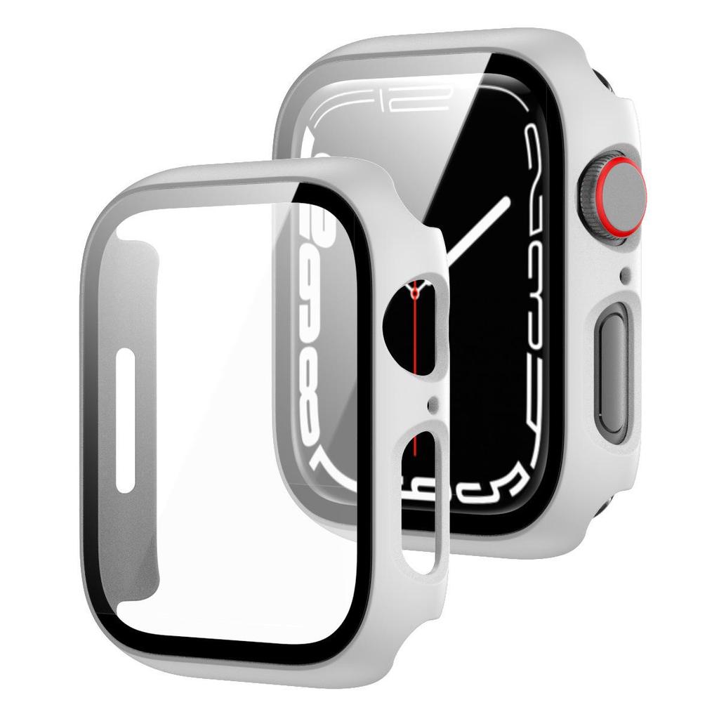 Compatible Apple Watch Series 5/6/7/8/9 Protective Hard Case with Tempered Glass Film