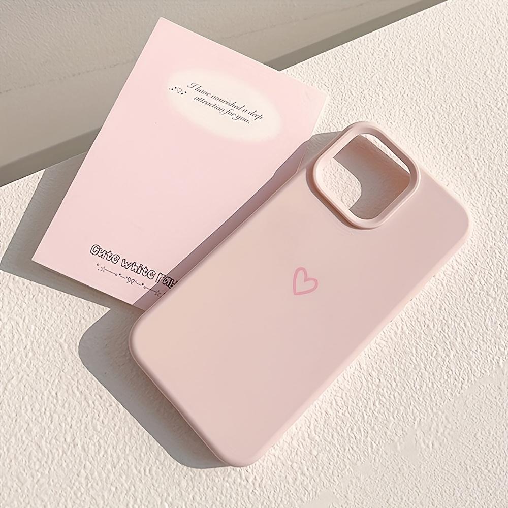 Minimalist pink heart-shaped pattern phone case suitable for iPhone 17 16 15 14 13 12 11 Pro/Max/Plus anti drop and shockproof