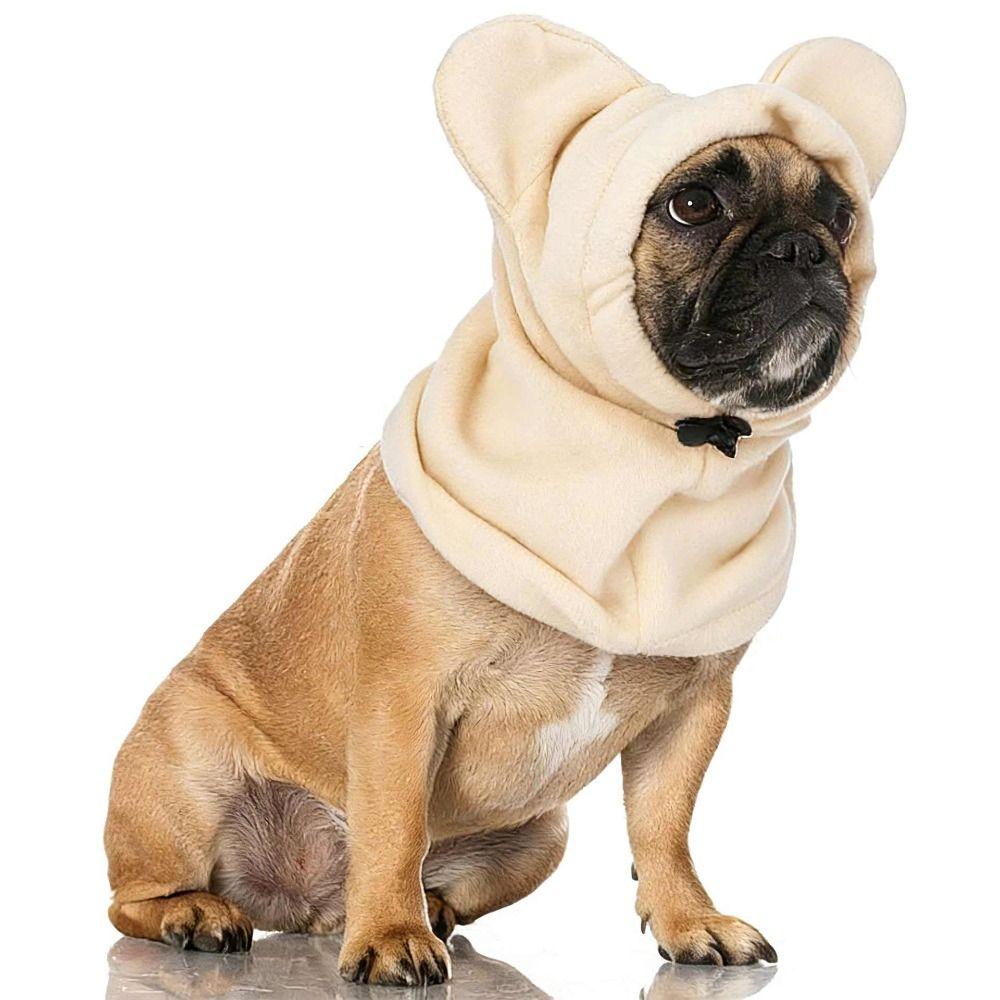 Warm Material Dog Fleece Bat Hat Adjustable Design Dog Warmer Ears Hoodie Pet Hood  Dogs Cats