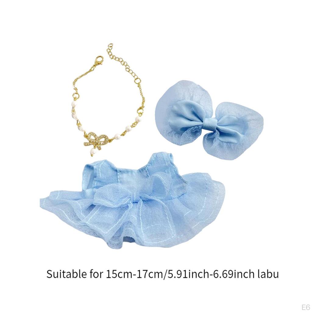 Girl Doll Clothes Bow Headdress Decor Tulle Dress Set for Dolls Age 57 810 Style A