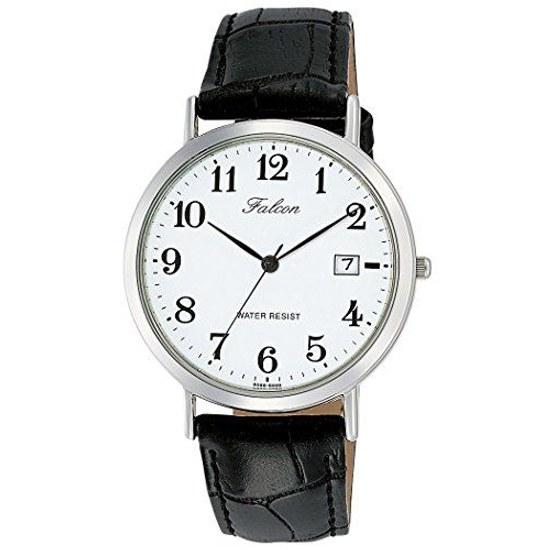 Citizen QQ Wristwatch Analog Waterproof Date Leather Strap D020-304 Mens White Fashion
