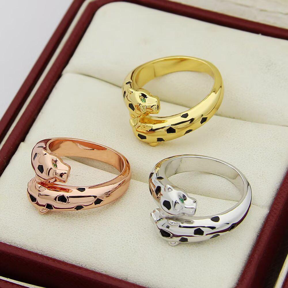 Sleek Double-headed Leopard Pattern Ring with a Dominant Black Panther Design, Crafted with Precision. Ideal for Gifting  Hypoallergenic Material