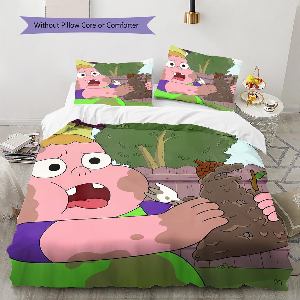 Pooh Pattern Bedding Quilt Set Home Decoration Gift (1 * Duvet Cover + 2 * Pillowcase Without Core)