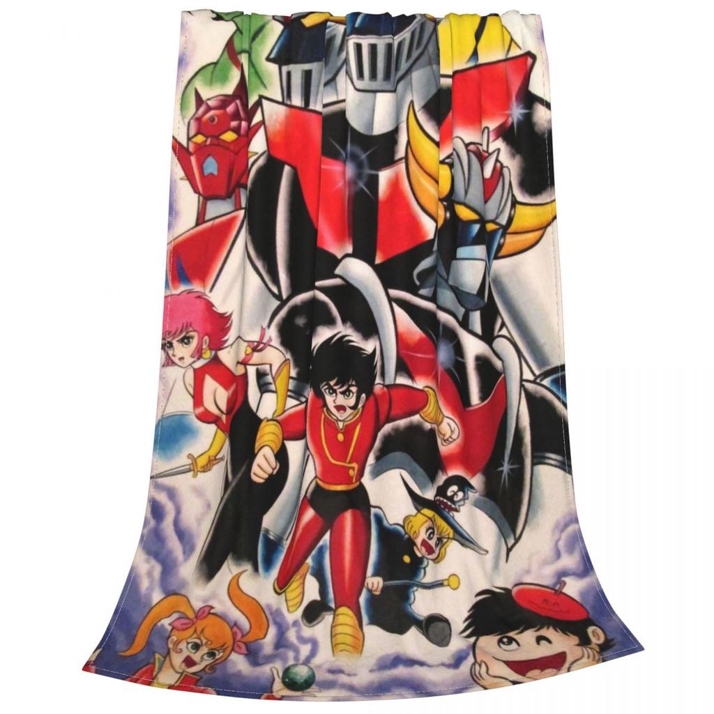 Mazinger Z Ufo Robot 3D Print Blankets Goldorak Anime Grendizer Wool Throw Blankets Bed Sofa Decoration Soft Warm Bedspreads