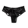 Women's Summer Silky Satin Bow Hollow Sexy Half Package Hip Low Waist Panties