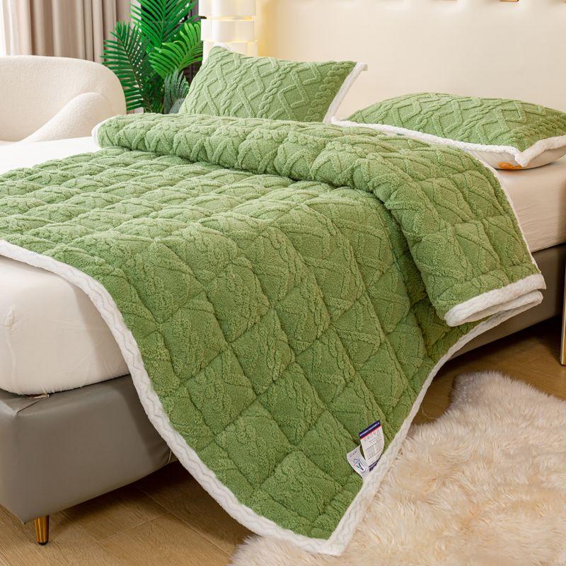 Winter Warm Tafu Velvet Mattress Soft Cushion with Velvet Blanket Bedding Milk Velvet Bed Cover Student Dormitory Machine Washable