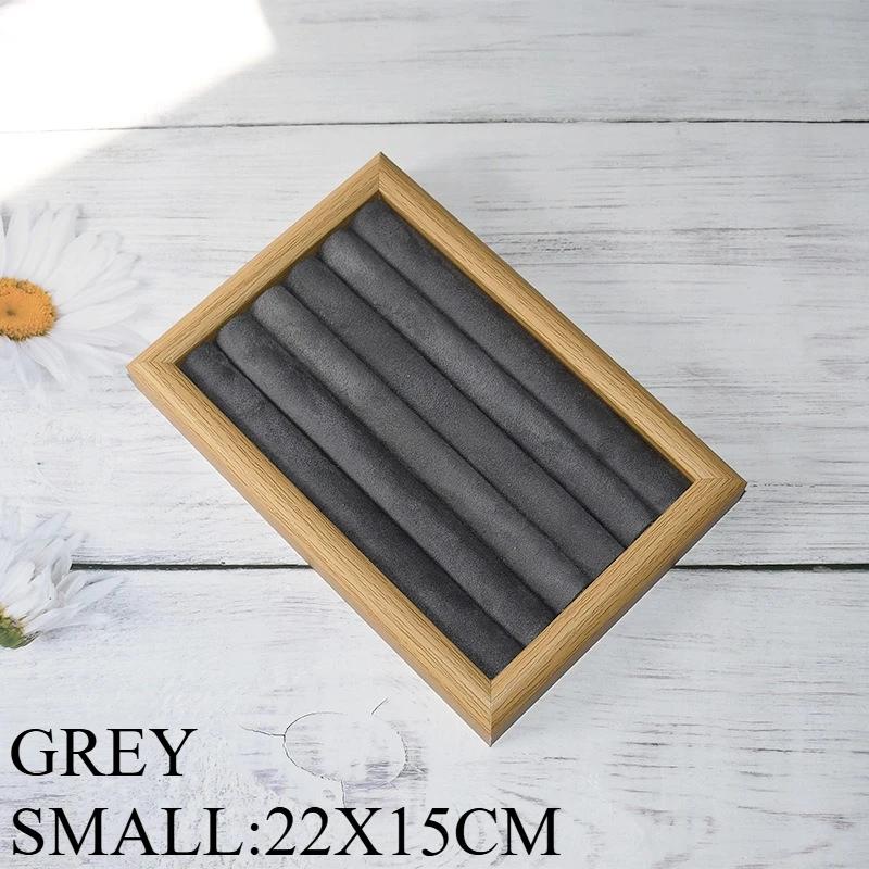 Solid Wood Ring Storage Tray Walnut Wood Counter Ring and Earring Display Tray Shop Home Bracelet Earring Display Pallet