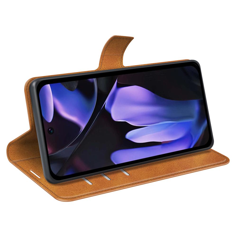 For Google Pixel 9a Stand Case Anti-Scratch Calf Texture Leather Phone Cover