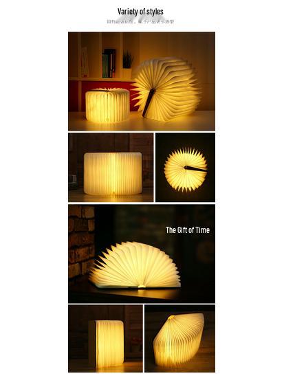 Engraved LED Wooden Book Lamp with Eye-Protecting Bluetooth Night Light