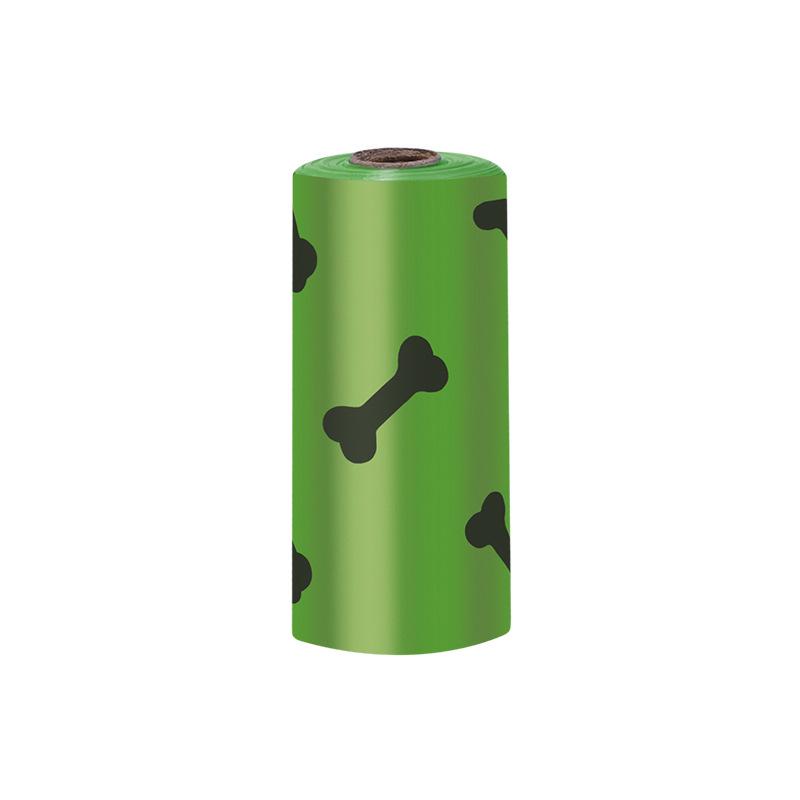

15 шт./рулон зеленый мешок для фекалий домашних животных одноразовый мешок для мусора домашних животных напечатанный ароматный дезодорирующий портативный склад отходов для туалета для собак и кошек