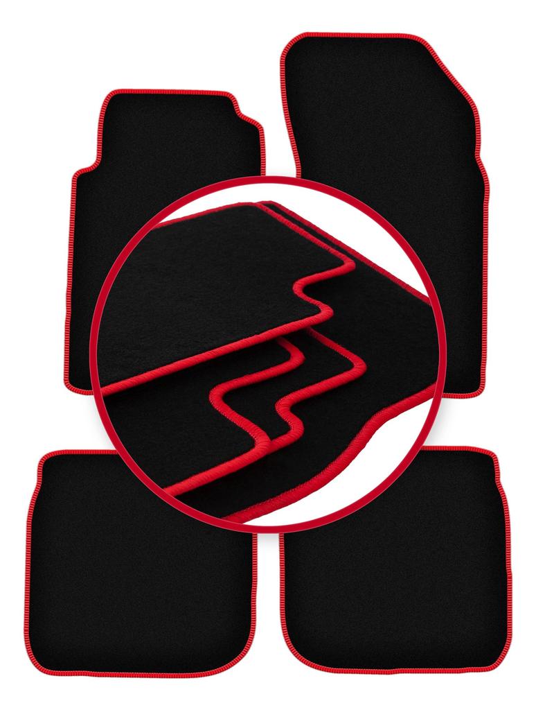 Velour Floor Mats with Red Edge For: Ford Scorpio MK2 Station Wagon, Sedan (1994-1998)