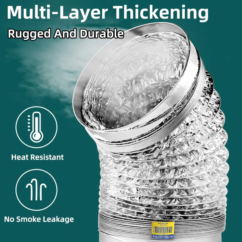 Flexible Dryer Vent Exhaust Duct Hose Aluminum Foil Ducting Kit Insulated Air Ducting Ventilation Collapsible Air Exhaust Pipe