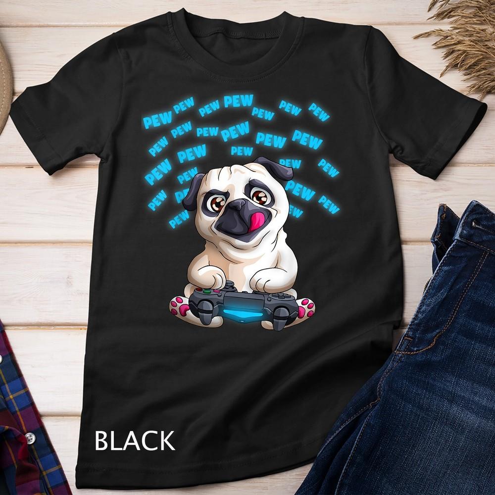 

Pew Gamer Pug Funny PewPewPew Video Gaming Pugs Gift T-Shirt Unisex T-shirt 3XL