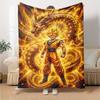 Goku Anime Print Flannel Blanket High Quality Warm Comfortable Cover for All Seasons Perfect for Gifts Home Decor