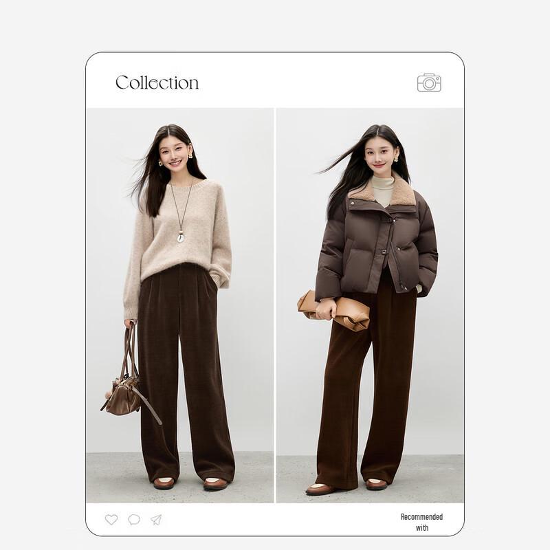 Women's College Style Corduroy Straight-Leg Pants