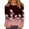Women Print Graphic Tees Blouses Casual Plus Size Basic Tops Pullover Tops Clothing