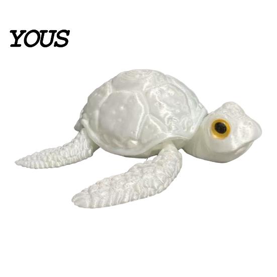 Movable Joints Turtle Figurine 3D Printed Sea Figurine, Tortoise Ornament, Stress Relief PLA Model Fidget Toy, Animal Decoration for Home Office