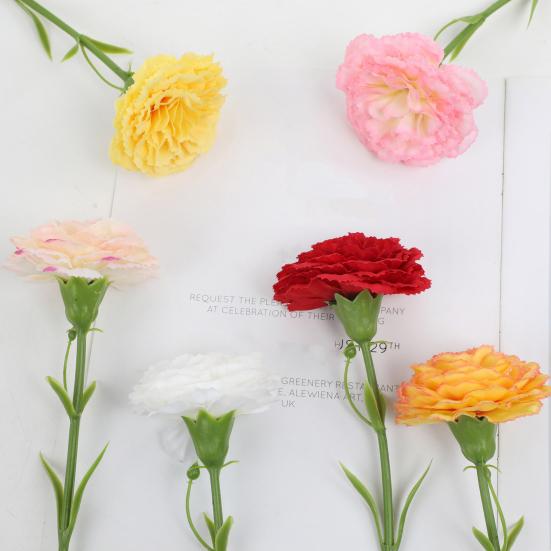 5 Pcs Artificial Faux Silk Carnation Picks 11.4" Fake Carnation Flowers
