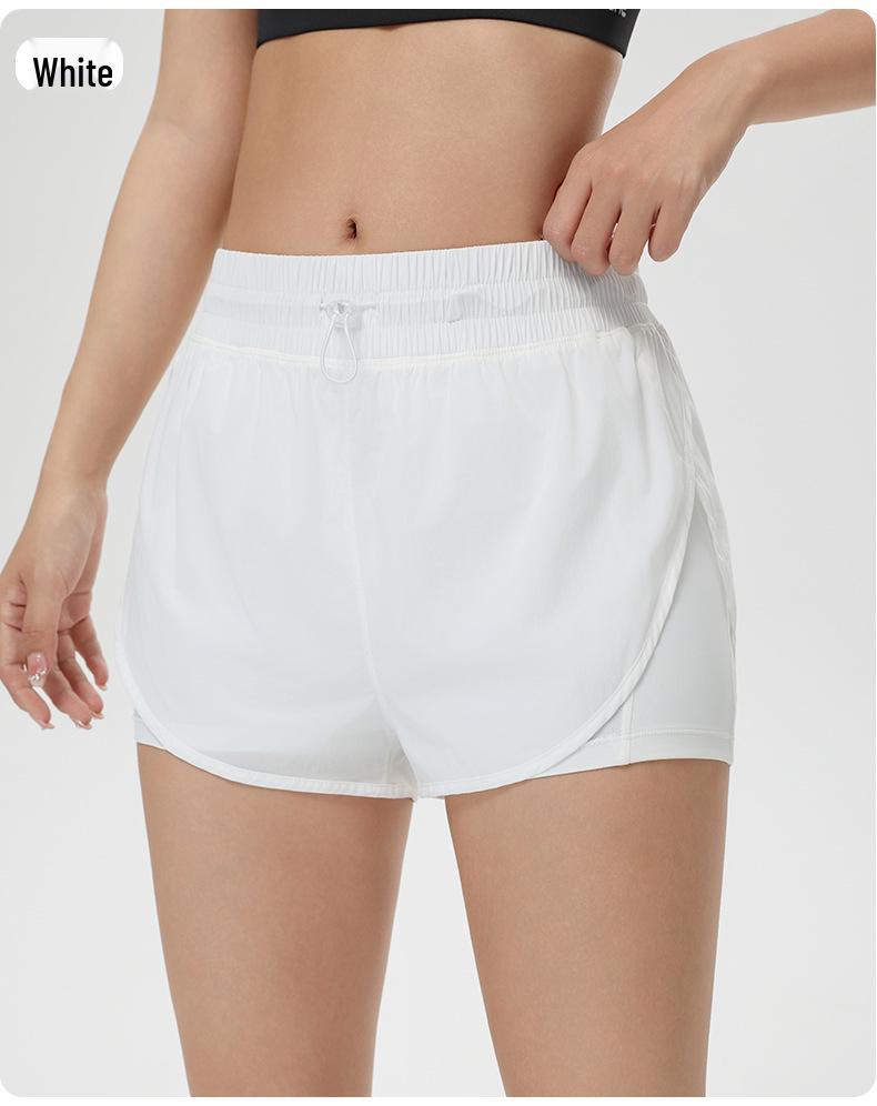 Women's Cooling Sun Protection Sports Shorts, Bare Feel Running & Yoga Skirt, Fake Two-Piece Anti-Exposure Design