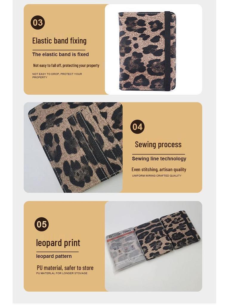 PU Leather RFID Passport Holder with Multi-Card Slots and Ticket Protective Cover