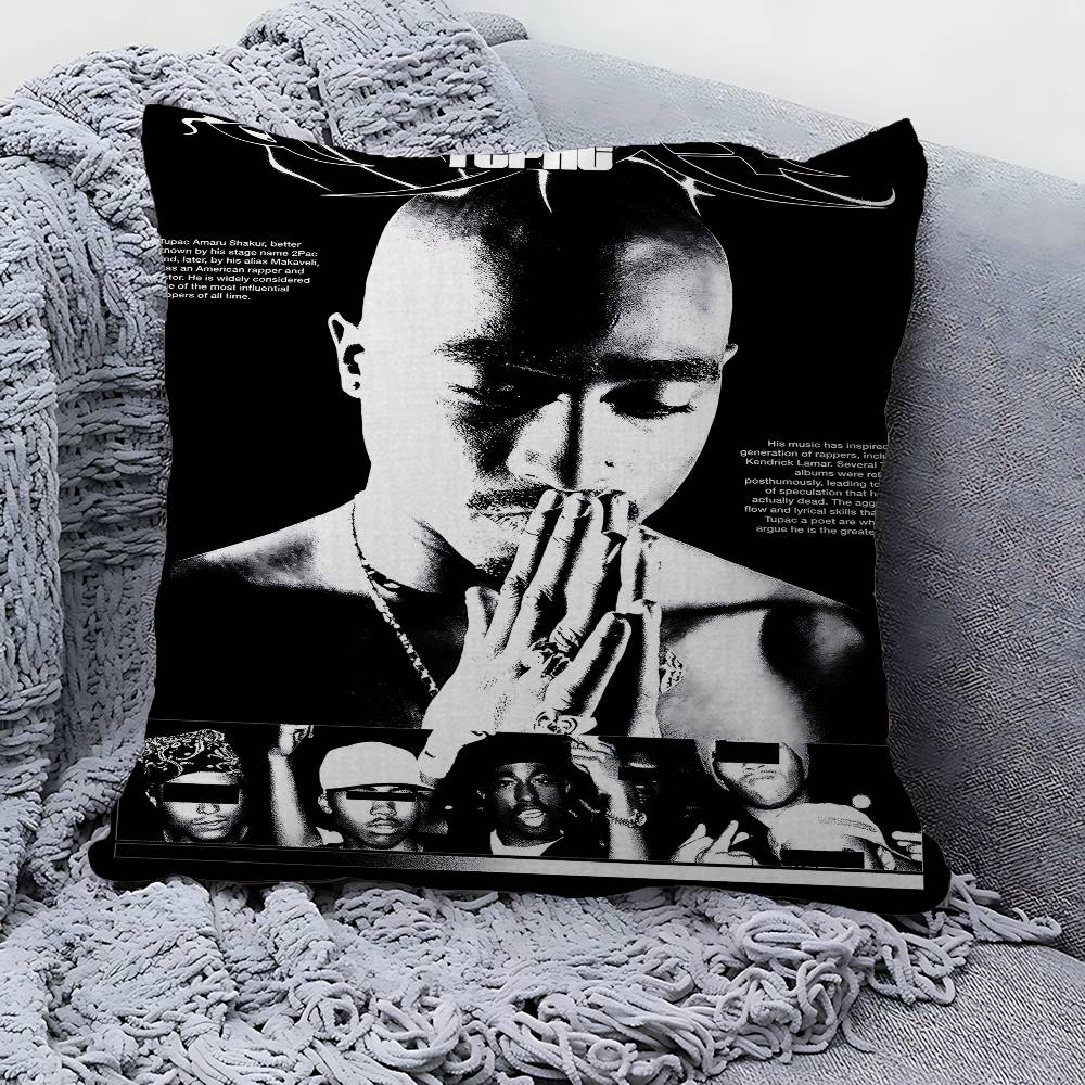 Rapper 2Pac T-Tupac S-Shakur Singer Pillow Gift Home Office Decoration Pillow Bedroom Sofa Car Cushion CoverPillow Case