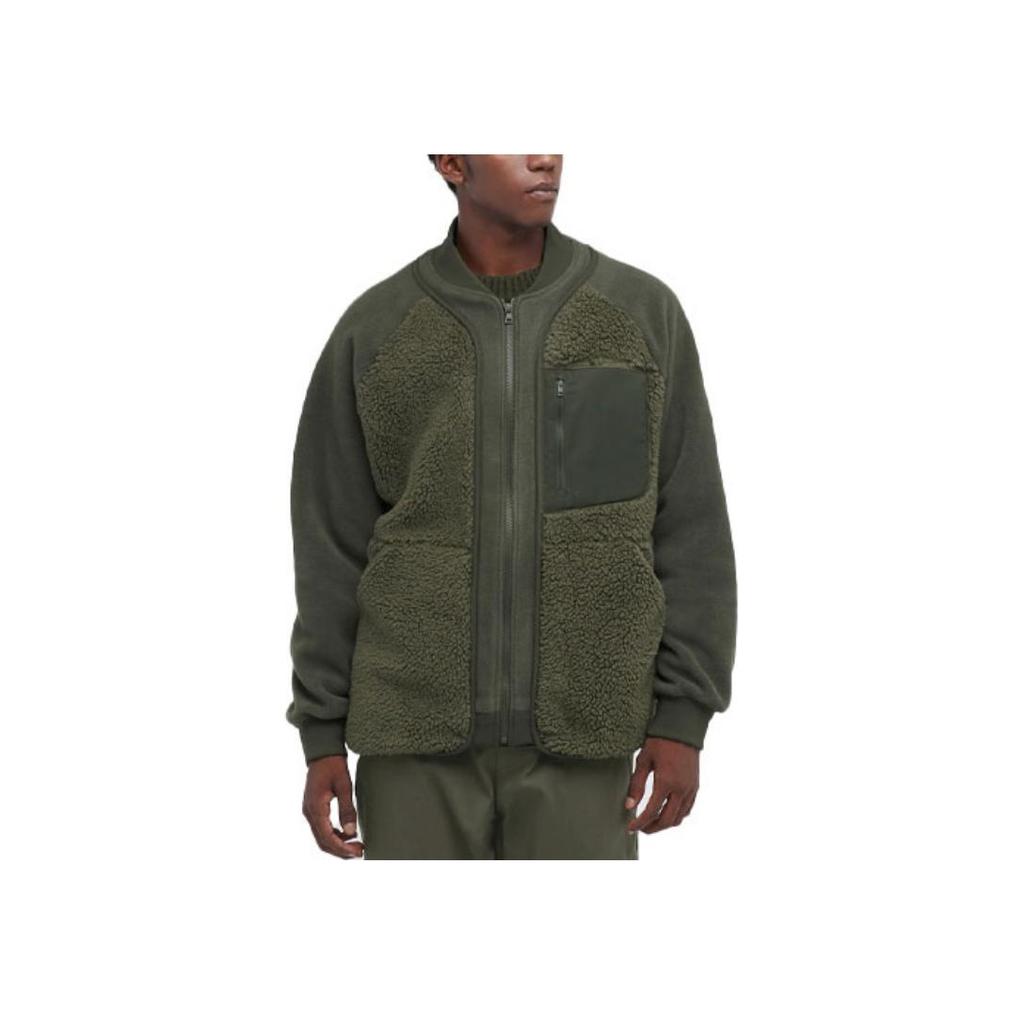 Uniqlo X White Mountaineering Fleece Loose Casual Long Sleeve Jacket Unisex Jacket Dark-Olive 442882-57