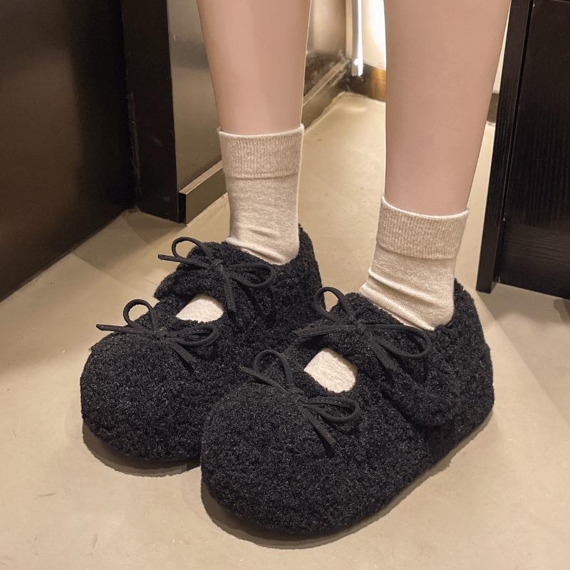 Winter Chunky Loafer Shoes Women New Fleece Lined Warm Women Slip On Shoes Comfortable Height Increase Female Cotton Shoes