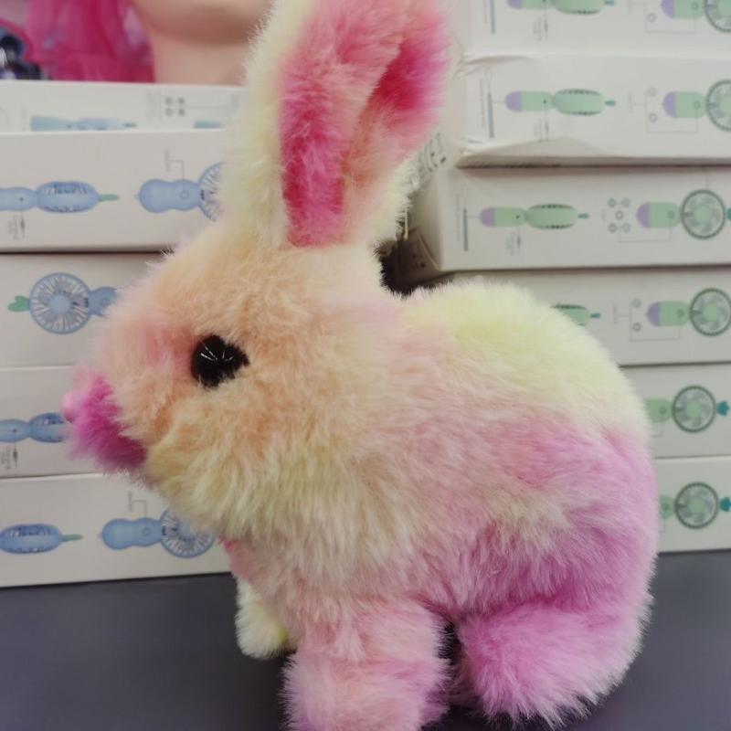 One Piece Interactive Plush Toy, Rainbow Bunny with Electric Wiggle Ears & Sound, Cute Birthday Gift