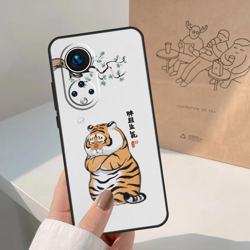 Cartoon Fat Tiger Case For Honor Magic 7 5 6 8 Pro Honor 50 70 90 Lite X9c X9b X9a X8a X8b 200 400 Pro Cover
