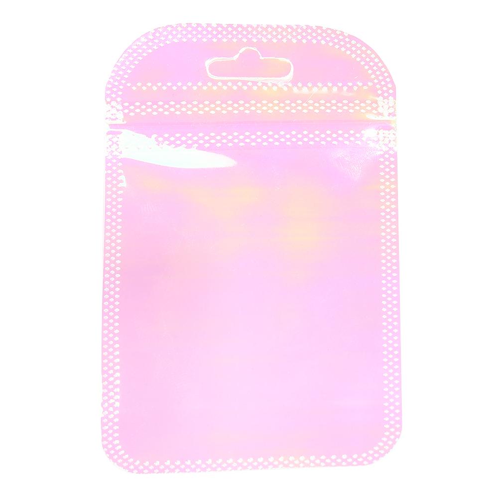 20pcs Iridescent Ziplock Bags Colorful Laser Nail Cosmetic Plastic Package Bag For Jewelry Storage Bracelet Earrings Package Bag