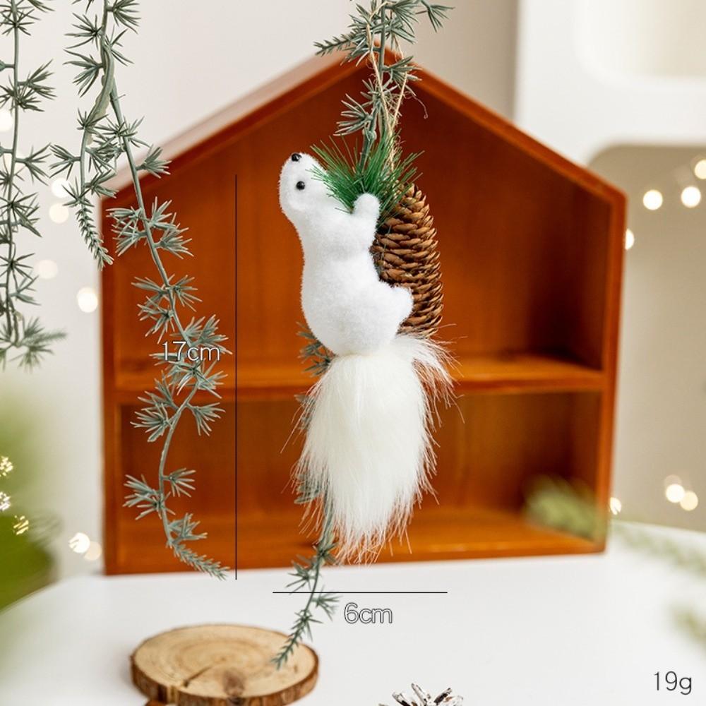 Simulated Craft Christmas Squirrel Ornament Artificial Foam Bear Decoration Xmas Tree