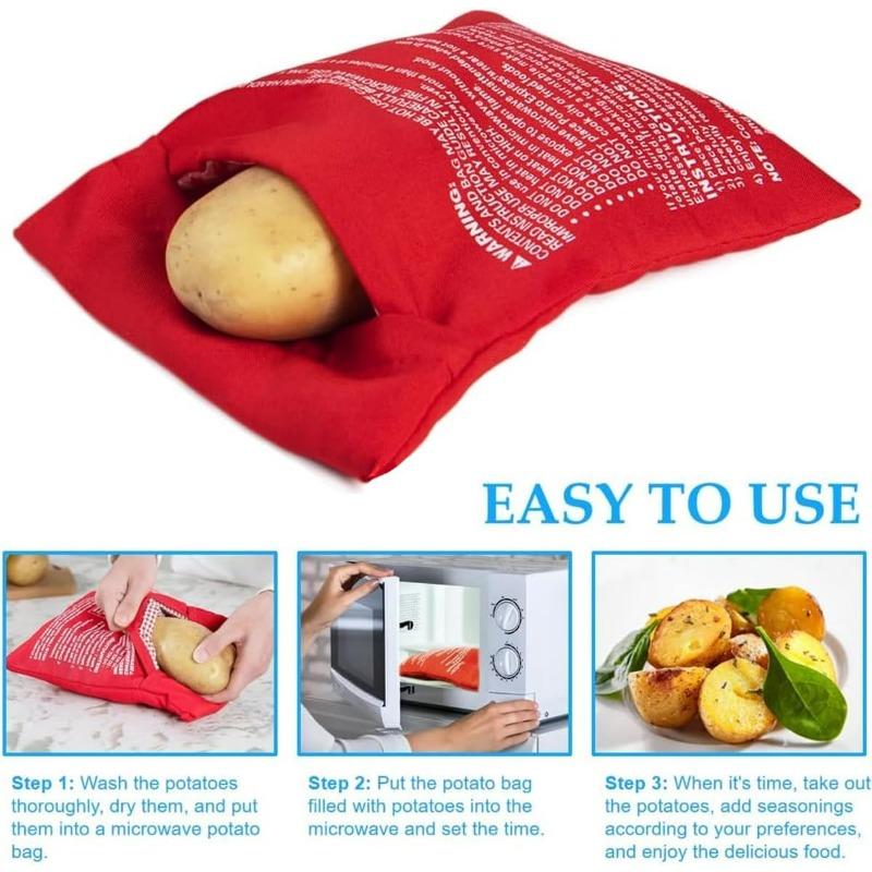 1-10pcs Microwave Potato Bag Reusable Roasted Potato Corn Pouch Microwave Baking Cotton Bag Portable Home Kitchen Cooker Gadgets