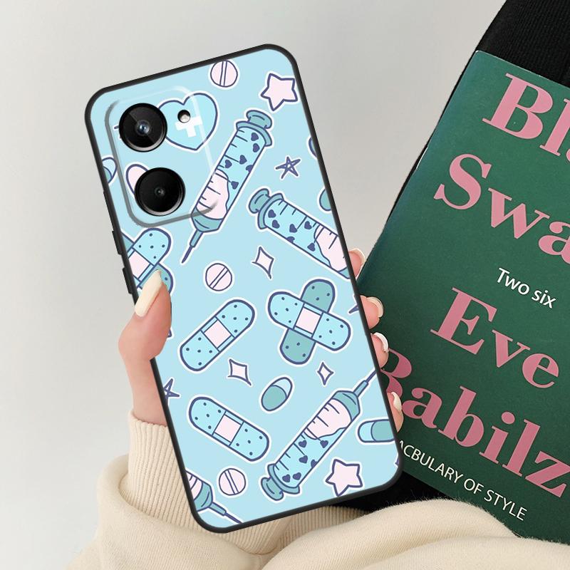 Nurse Medical Medicine For Realme 12 9 10 11 Pro Plus GT5 C67 C55 C53 C51 C35 C33 C30 C25s C21Y C11 GT Neo 5 Case