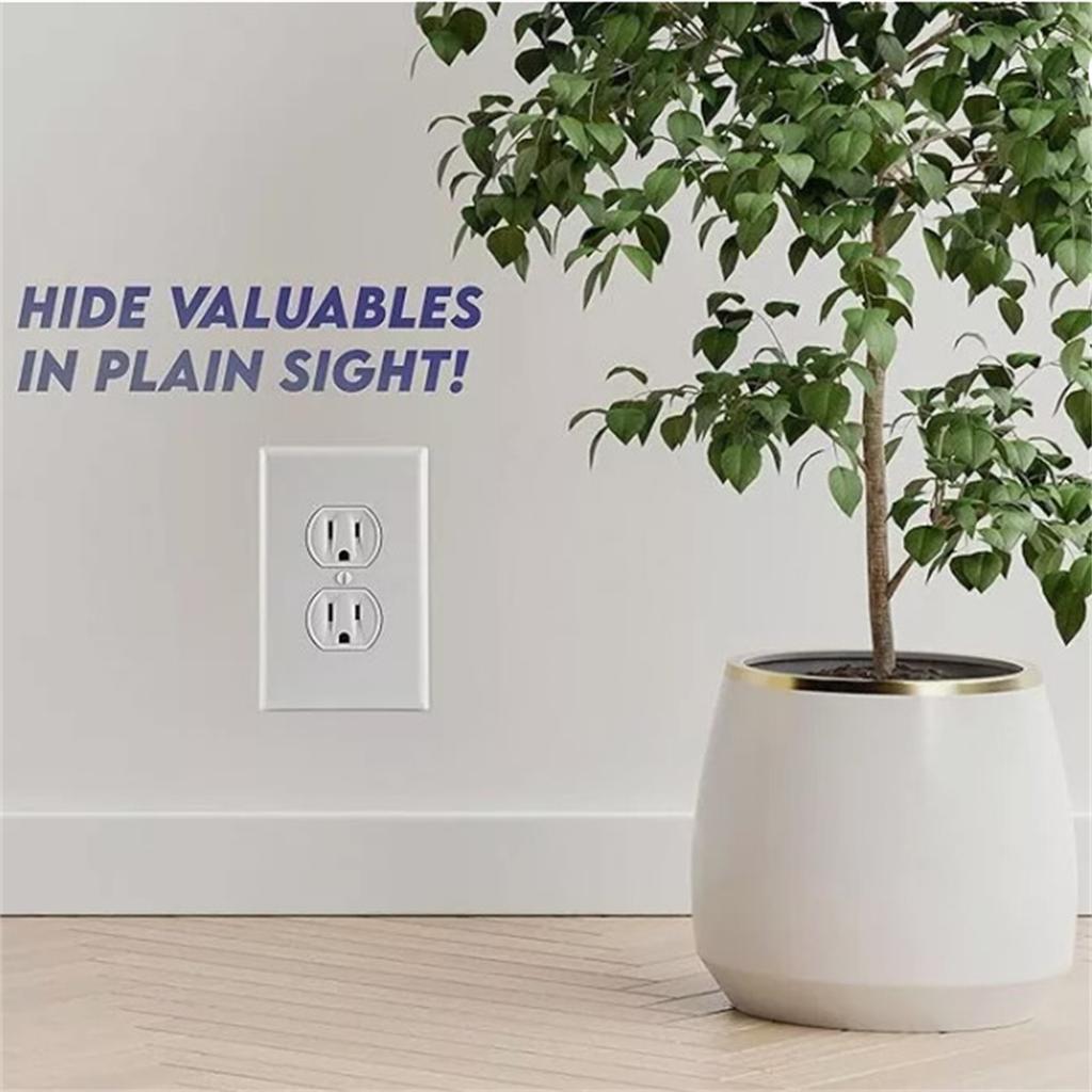 Stylish Wall Outlet Hider Sturdy Discreet Wall Socket Safe Concealed Storage Box For Coin Cash And Small Items