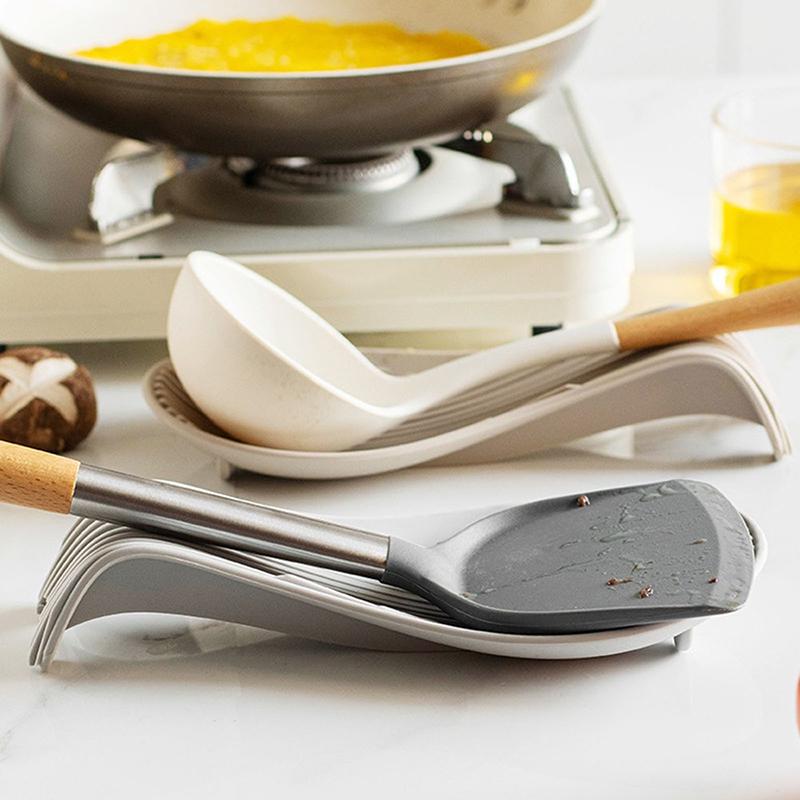 1 Pièce Support de Cuillère en Silicone Repose-Cuillère de Cuisine Ustensile Résistant à la Chaleur Étagères de Rangement Outils de Cuisine Accessoires de Cuisine
