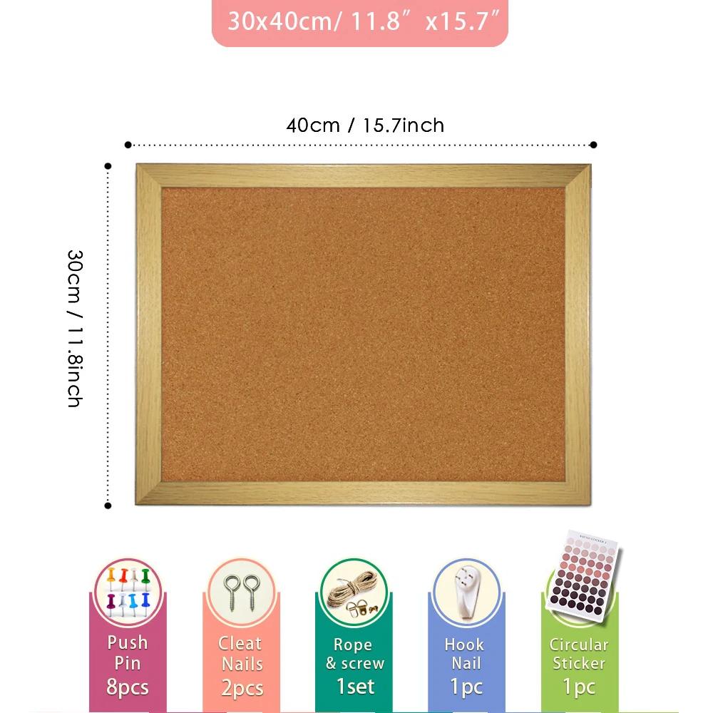 1PC Colorful Wood Frame Cork Board Message Bulletin Display Board for School Office Home Decorative Pin-Up Organizer