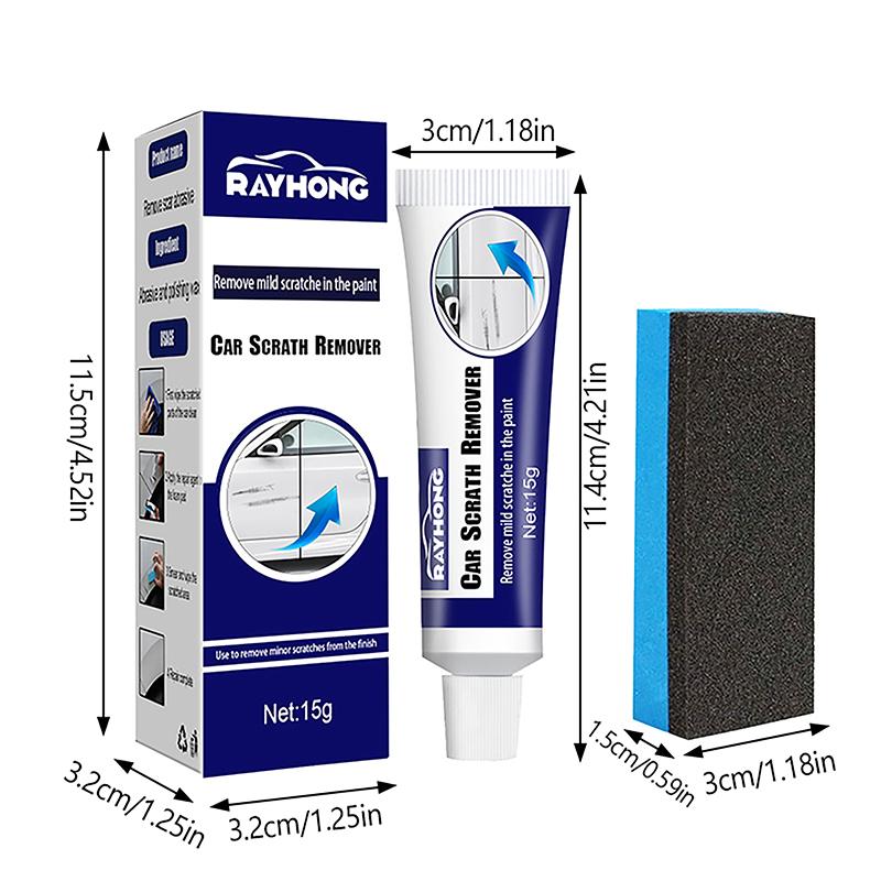 Set da 2 Pezzi Rimuovi Graffi Auto Pasta Lucidante Auto con Spugna Kit Cura Vernice Carrozzeria Auto Set Cura Lucidanti Auto Strumento di Riparazione
