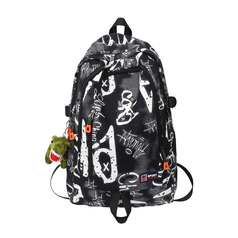 Zaino scolastico coreano graffiti zaino scolastico nuovo Harajuku alla moda zaino casual grande capacità multi-scomparto zaino di qualità premium