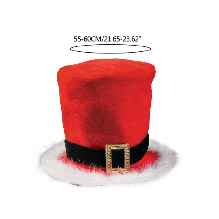 Adult Christmas Santa Hat with White Brim Cap New Year Party Cosplay Accessories
