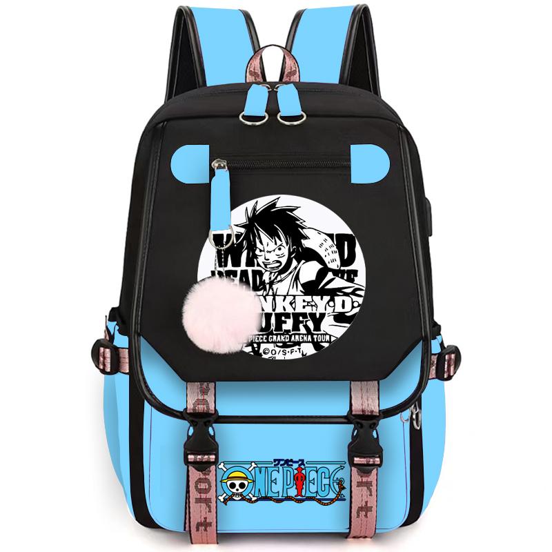 Anime One Piece High Quality Female Backpack Waterproof Knapsack with Ligh Tweight Book Bag for Kid Gifts Men Women Travel Bag Leisure Bag Rucksack