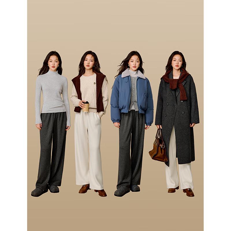 Inman Women's 2025 Winter Elastic Waist Wool Blend Wide Leg Pants
