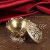 Vintage Incense Burner Zinc Alloy Lotus Flower Shaped Incense Burner Stick Cone Holder for Home Living Room Decoration