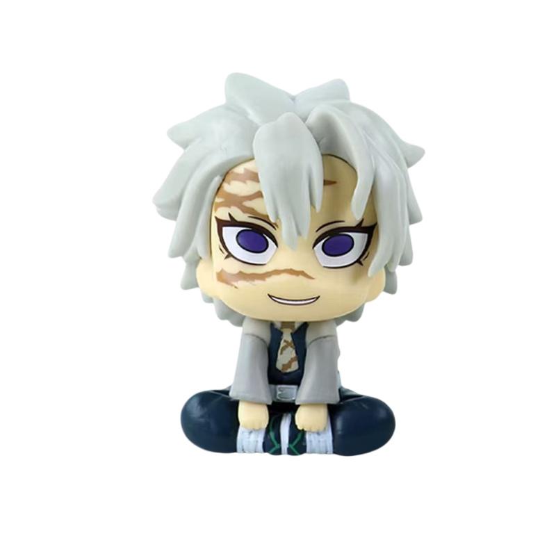 4pcs/set Anime Demon Slayer Action Figure Douma/Shinazugawa Sanemi/Rengoku Kyoujurou/Iguro Obanai Desktop Model Figure Toys Gift