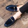 New Heelless Slippers Men'S Leather Shoes Men'S Sandals One Pedal