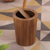 10L Rustic Wooden Lidded Trash Can with Swing Lid Waste Bin for Living Room Office Bedroom Kitchen