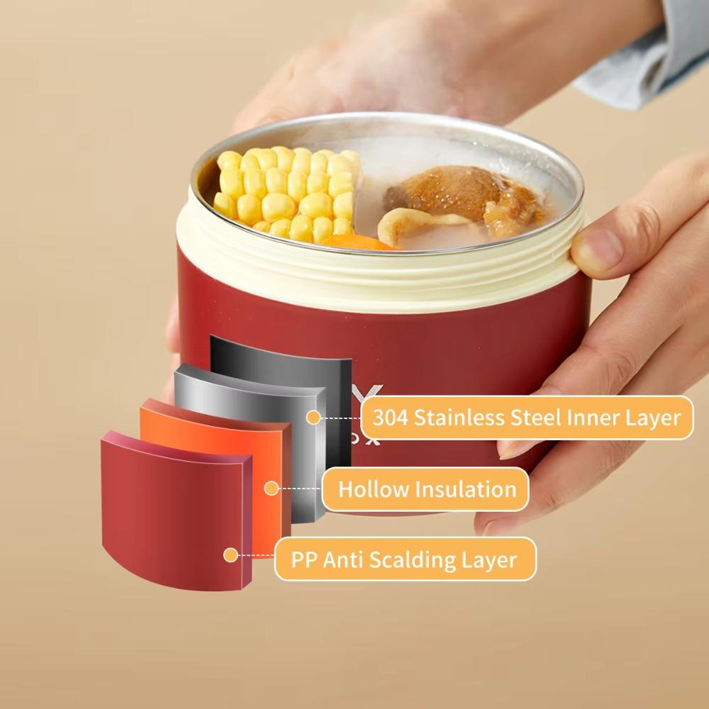 Stackable Food Container 304 Stainless Steel Soup Bowl Thermal Lunch Box  Office Worker