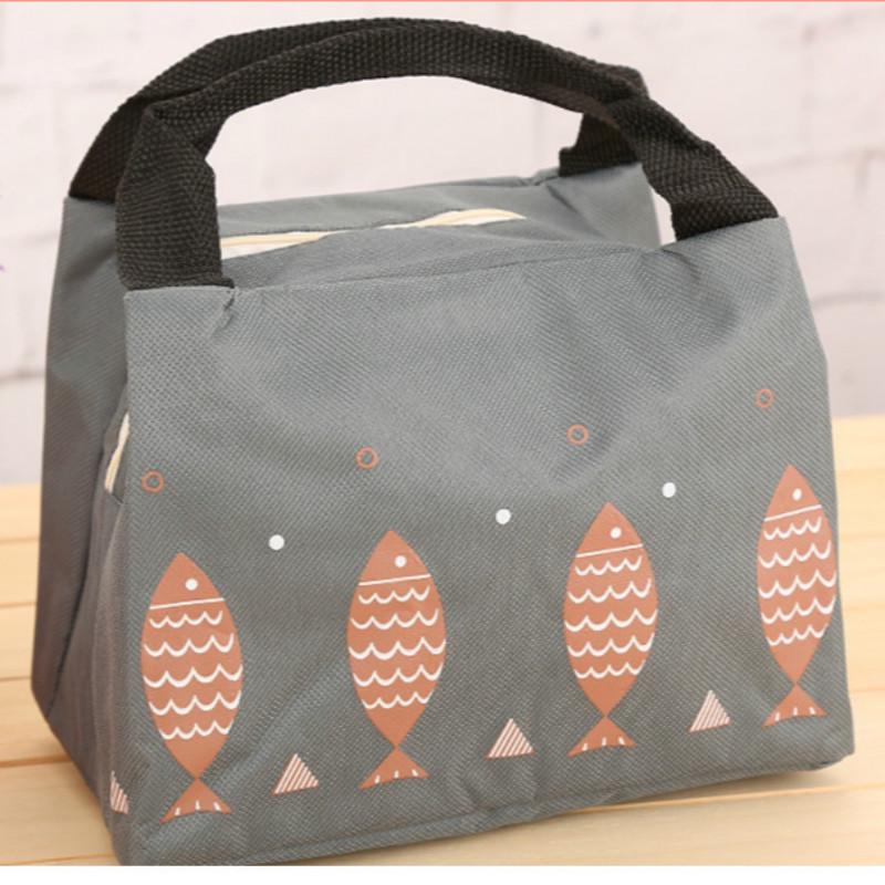 Cute Fish Pattern Lunch Bag Picnic Bento Thermal Portable Oxford Waterproof Lovely Women Girl Lunch W