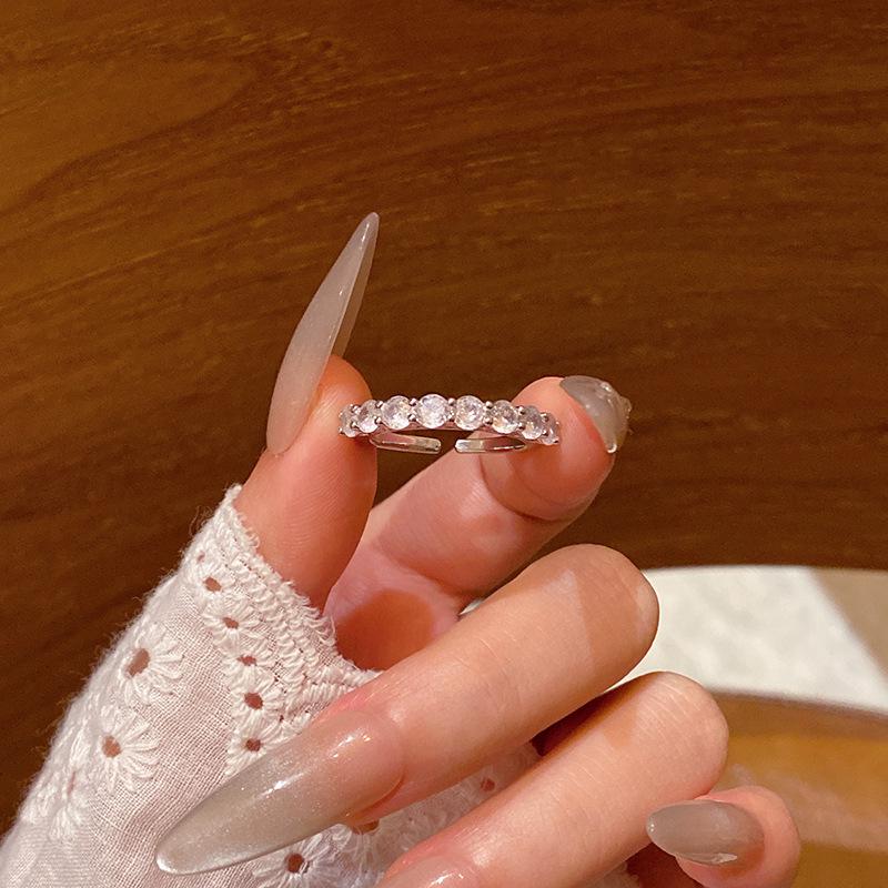 Koreanisches Zirkon-Liebesring-Set – luxuriöse, schlichte Statement-Ringe für einen vielseitigen Stil