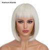 Women's Natural Looking Daily Use Short Straight Wig with See-through Bangs Ladies Front Lace Heat Resistant Fluffy Bob Wig